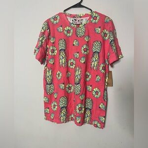 KNCKER BOCKER   Pink Pineapple Print Short Sleeve‎ Tee